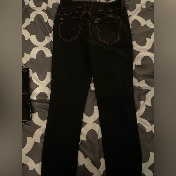 Hot Topic Black and Pink Zipper Jeans - Picture 3 of 3